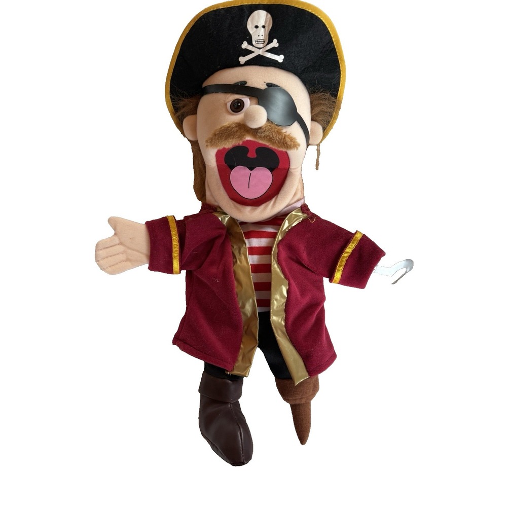 Silly Puppets Pirate Hand Puppet 2008 Hook Peg Leg Eye Patch